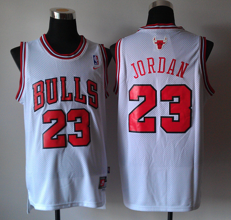  NBA Chicago Bulls 23 Michael Jordan New Revolution 30 Swingman White Jersey